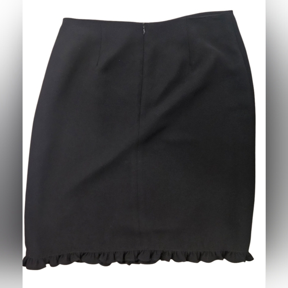 Michele Pencil Skirt Size 10 Black Ruffle Accents Office Attire Formal Workwear - Picture 2 of 12